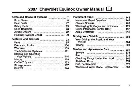 2007 chevy equinox owners manual Kindle Editon