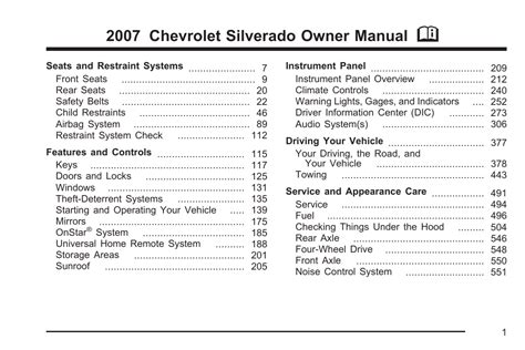 2007 chevy silverado 1500 owners manual Reader