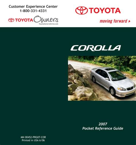 2007 corolla owners manual PDF