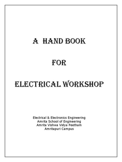 2007 electrical workshop manual Reader