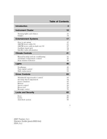 2007 fusion owners manual Kindle Editon