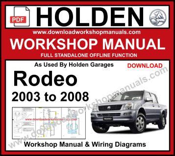 2007 holden rodeo ra service manual PDF