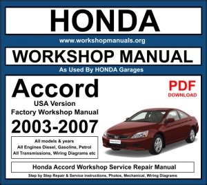 2007 honda accord repair manual Kindle Editon