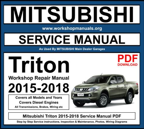 2007 mitsubishi triton workshop manual pdf Kindle Editon