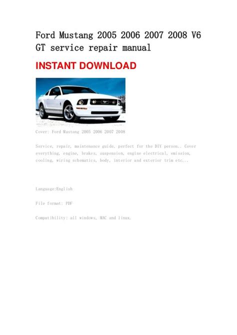 2007 mustang v6 owners manual Epub