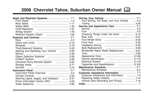 2008 Chevy Suburban Owners Pdf Manual Ebook Doc