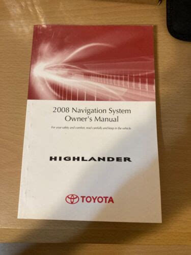 2008 Toyota Highlander Navigation System Owner S Manual Ebook Reader