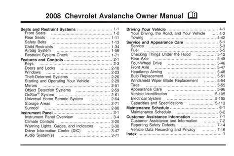 2008 avalanche repair manual PDF