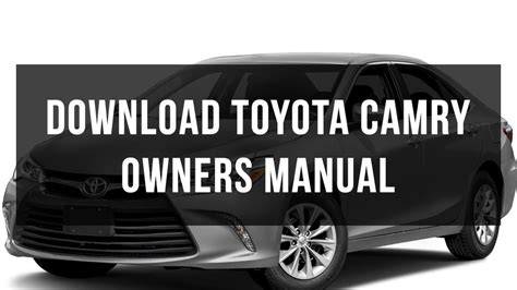 2008 camry owners manual PDF