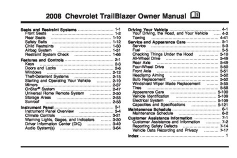 2008 chevy trailblazer manual PDF