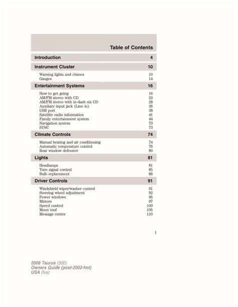 2008 ford taurus owners manual Reader