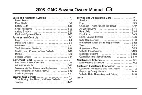 2008 gmc savana owners manual Doc