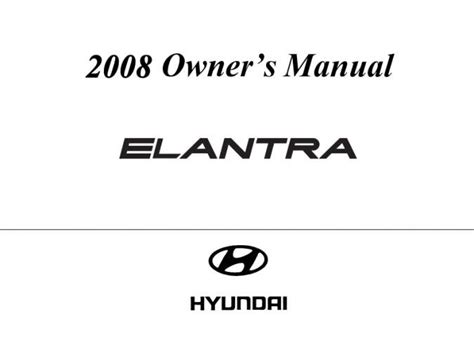 2008 hyundai elantra owners manual PDF