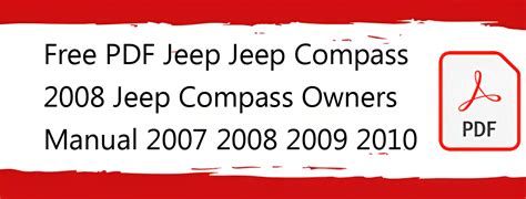 2008 jeep compass manual pdf PDF