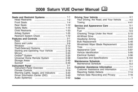 2008 saturn vue owner s manual Epub