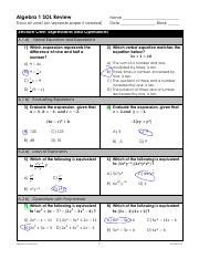 2009 Algebra 1 Sol Answers PDF