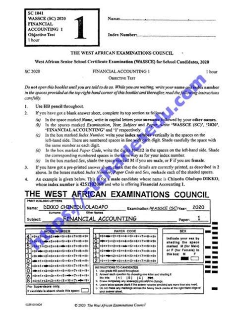 2009 Financial Account Waec Answer Reader