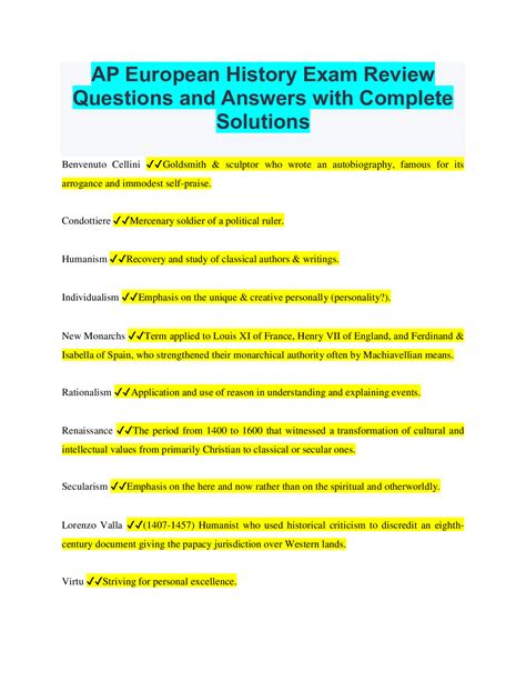 2009 ap european history exam multiple choice answer key Doc