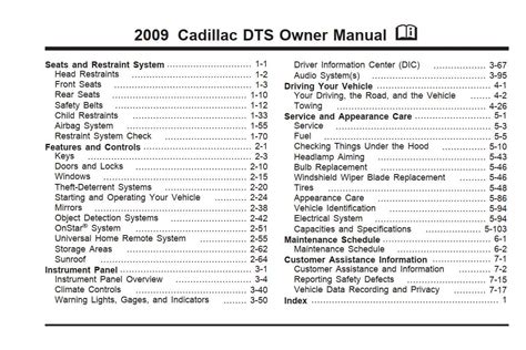 2009 cadillac owners manual dts Epub