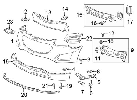 2009 chevrolet equinox front bumper parts schematic diagram PDF