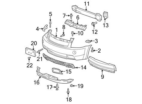 2009 chevrolet equinox front bumper parts schematic diagram PDF