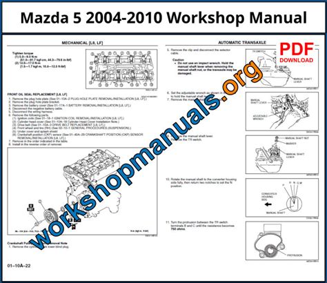 2009 mazda5 technical manual PDF