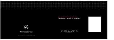 2009 mercedes benz slr class maintenance manual PDF