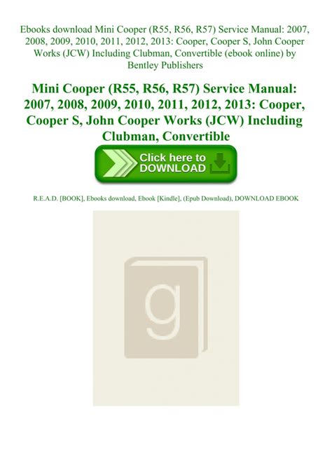 2009 mini cooper ebooks manual Kindle Editon