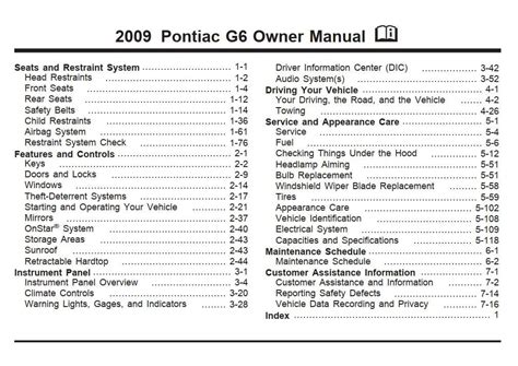 2009 pontiac g6 owners manual Reader