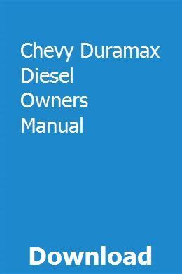 2010 DURAMAX DIESEL OWNERS MANUAL Ebook Doc