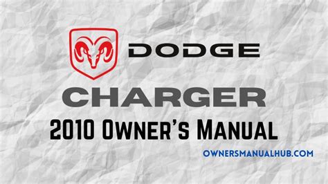 2010 Dodge Charger  Owners Manual Ebook Epub