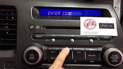 2010 honda civic enter code radio Reader