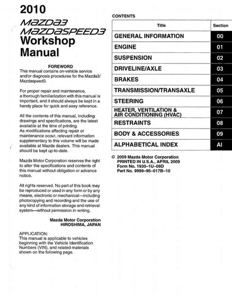 2010 mazdaspeed3 repair pdf Reader