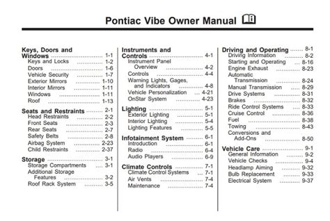 2010 pontiac vibe owners manual Doc