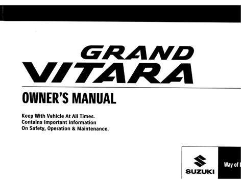 2010 suzuki grand vitara user manual PDF