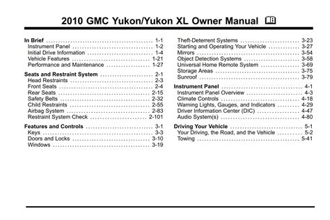 2010 yukon owners manual Kindle Editon