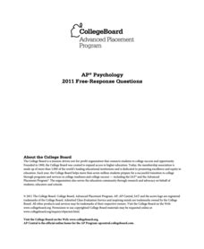 2011 Ap Psychology Free Response Answers Kindle Editon