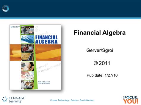 2011 Financial Algebra Cengage Learning Answer Key Doc