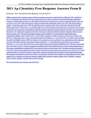 2011 ap chem free response answers Reader