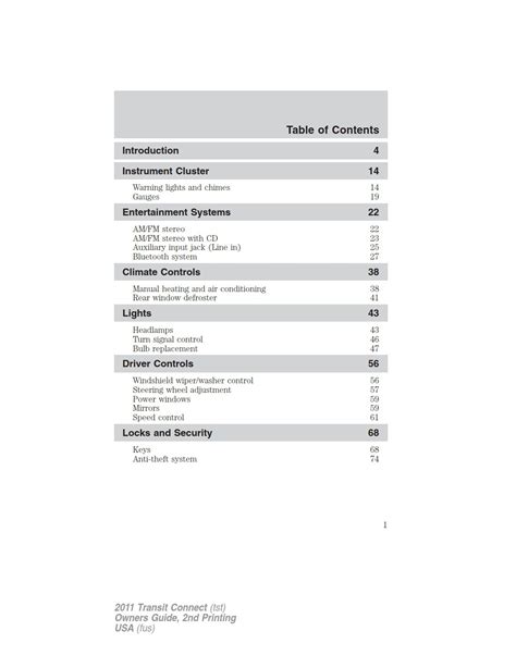 2011 ford transit connect manual Doc