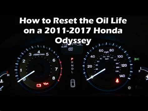 2011 honda odyssey oil reset Reader