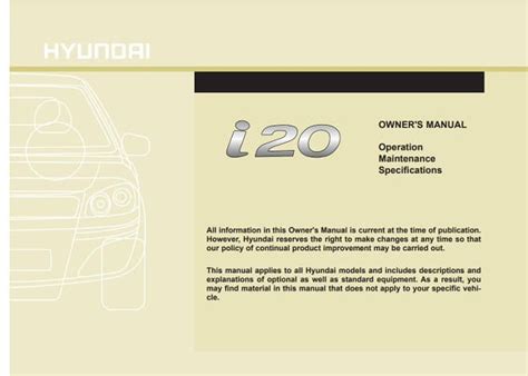 2011 hyundai i20 owners manual Doc