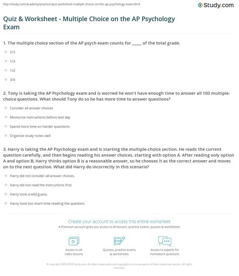 2012 Ap Psychology Exam Answers Multiple Choice Reader