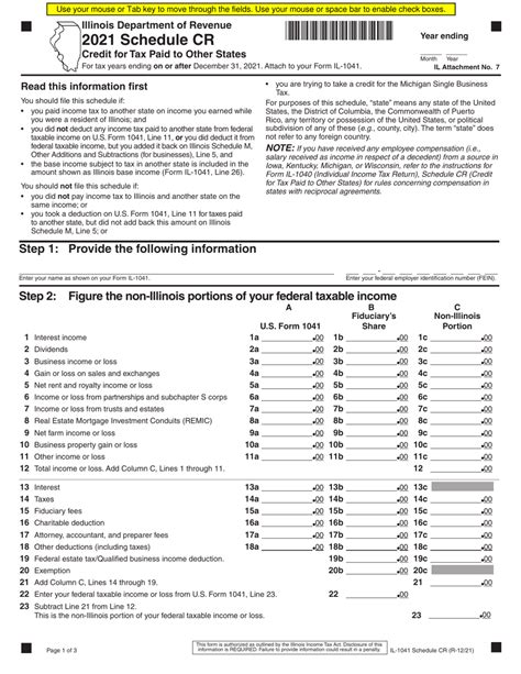 2012 Comparison Formulas For Schedule CR - Illinois Department Of Ebook Kindle Editon