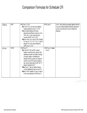 2012 Comparison Formulas For Schedule CR - Illinois Department Of Ebook Kindle Editon