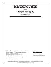 2012 Mathcounts National Sprint Round Solutions Doc