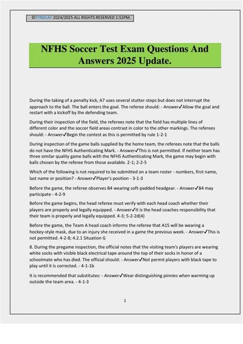 2012 Nfhs Soccer Exam Answers Epub