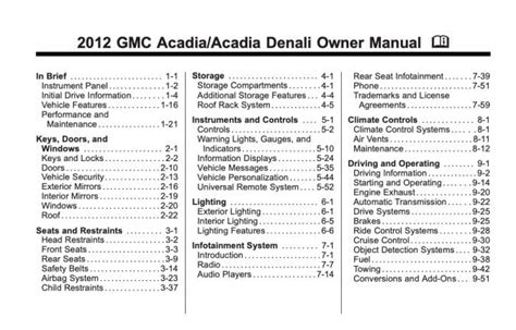 2012 acadia denali owners manual Kindle Editon