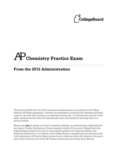 2012 ap chemistry multiple choice answer PDF