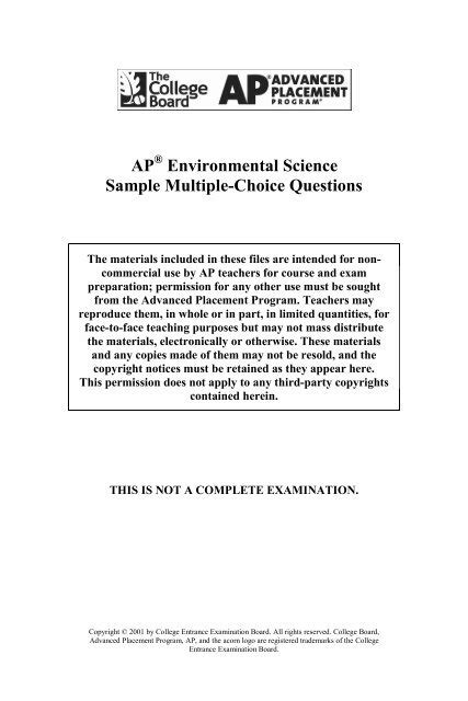2012 ap environmental science multiple choice answers Reader